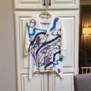 Oh My Gauze Hand Painted Top Size 1 New